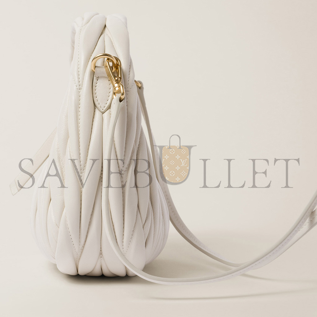 MIU MIU WANDER MATELASSÉ NAPPA LEATHER HOBO MINI-BAG 5BP078 (17.5*14*5.5cm) MIU MIU WANDER MATELASSÉ NAPPA LEATHER HOBO MINI-BAG 5BP078 (17.5*14*5.5cm)